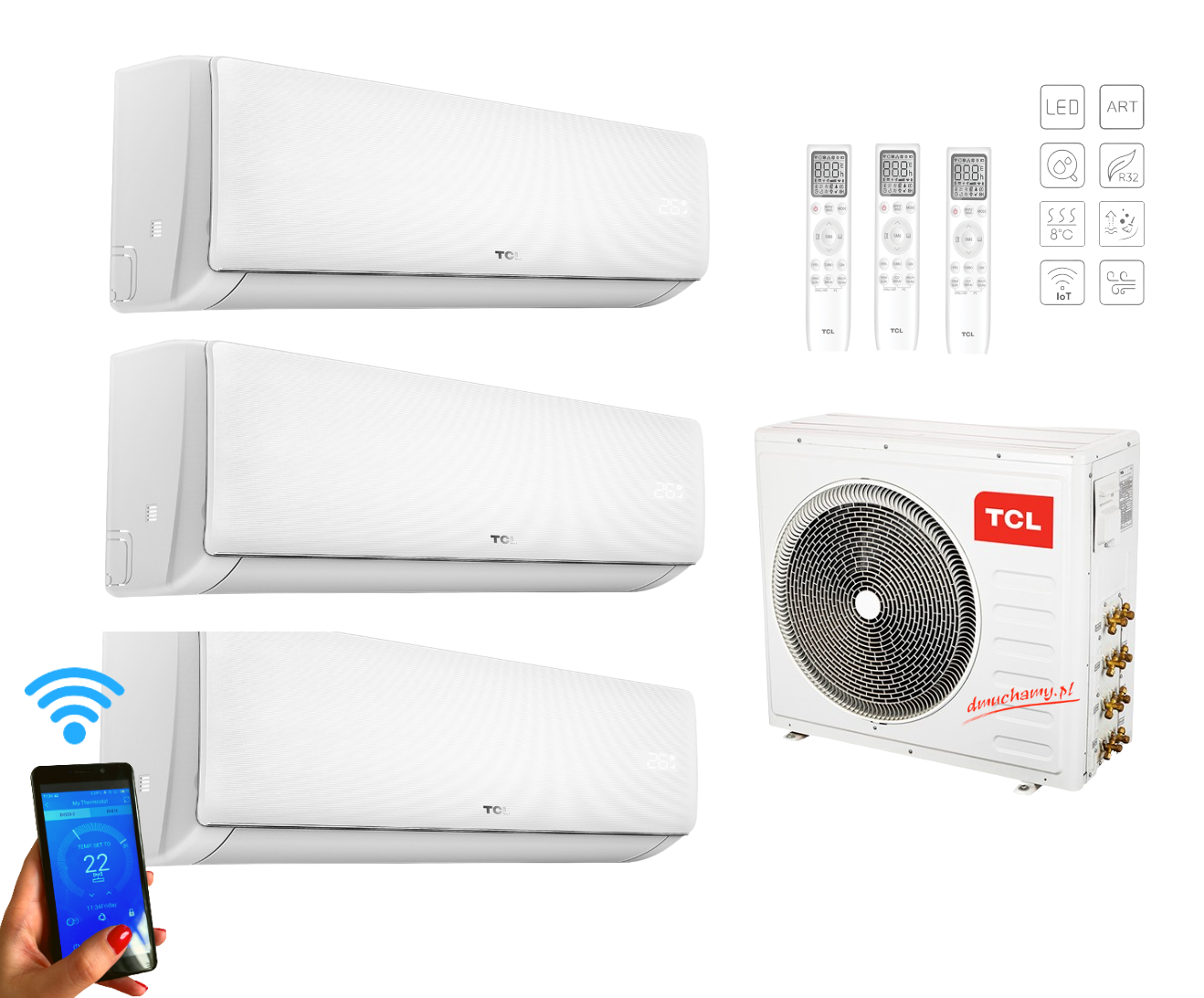 TCL Multi Split Set FMA 2x 3.5kW +5.0kW + jed. outdoor 9.0kW