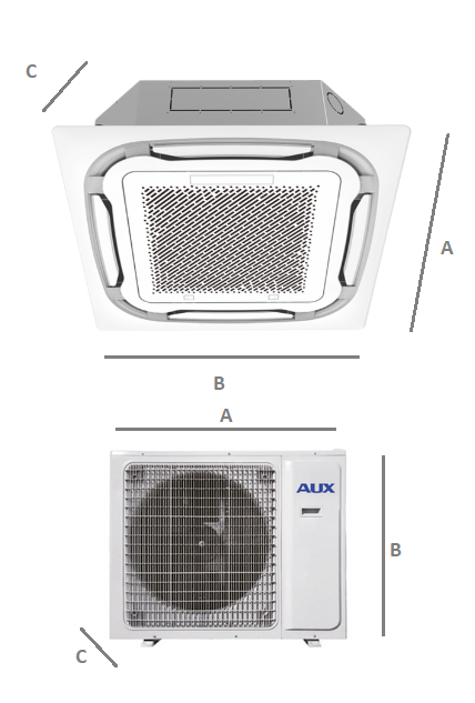 Klimatyzator kasetonowy AUX 3,6kW