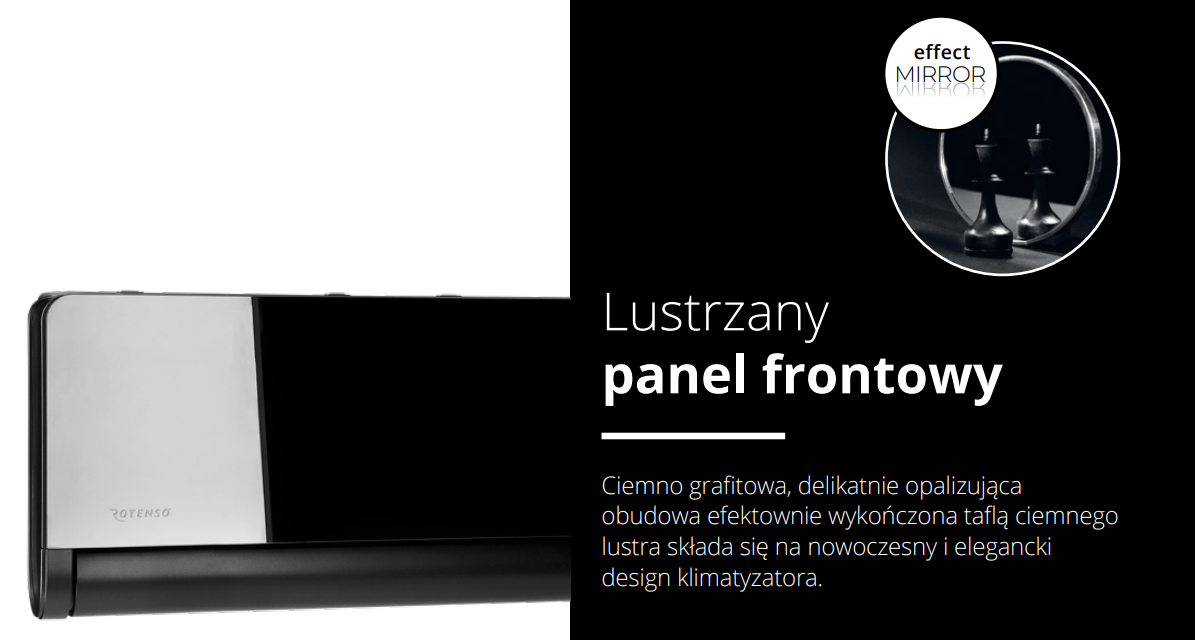 Wandklimagerät ROTENSO Versu Mirror X R15 2,6kW Neu!