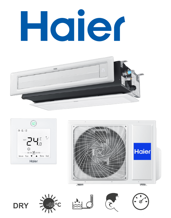 Haier Slim DUCT Kanalklimaanlage mit niedrigem Druck von 7,1 kW