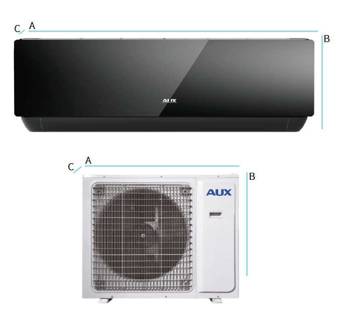 Multi-Systeme  AUX J-SMART ART 2,5 kW + 3,5 kW + 5,2 kW