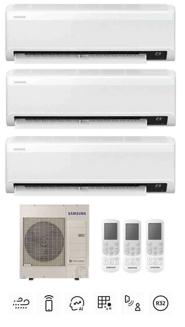 Multi-systems SAMSUNG Wind-Free Avant 5,0kW + 2x 2,5kW