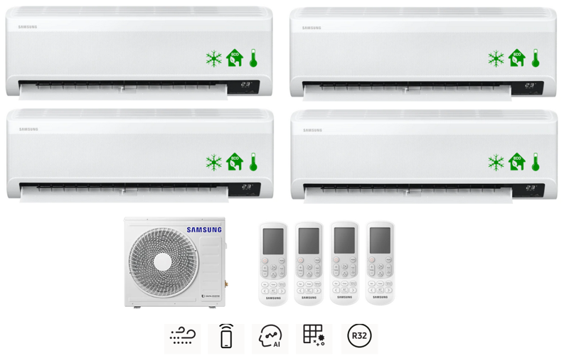 Multi-systems SAMSUNG Wind-Free Avant 2x 2,0kW + 2x 2,5kW