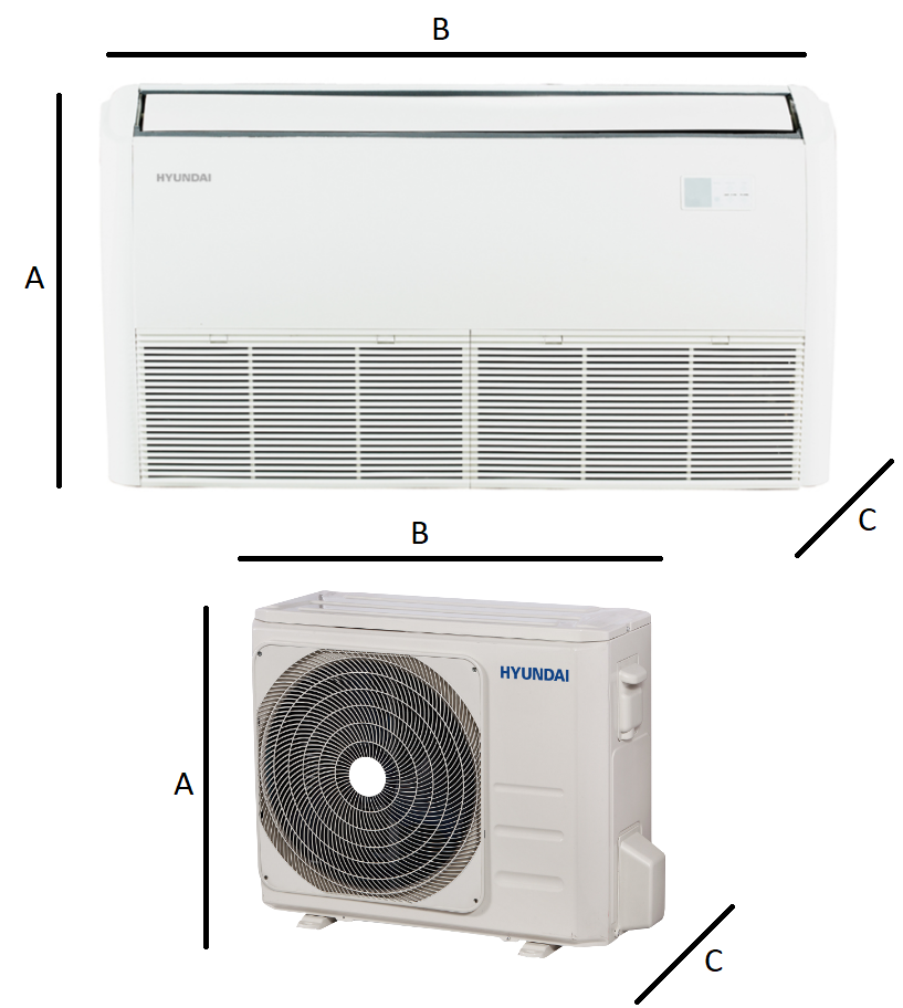 Air conditioner Floor and ceiling Hyundai 10,5 kW