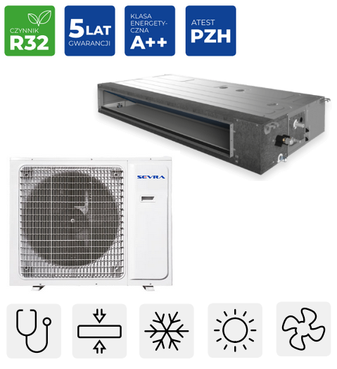 Klimatyzator kanałowy SEVRA 10,5kW