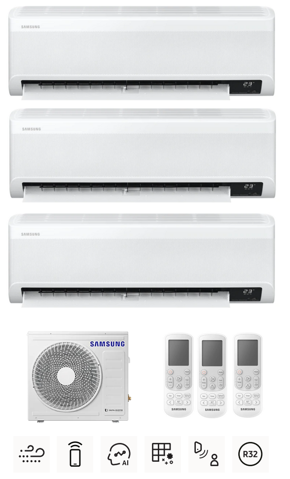 Multi-systems SAMSUNG Wind-Free Elite 3x 2,5kW