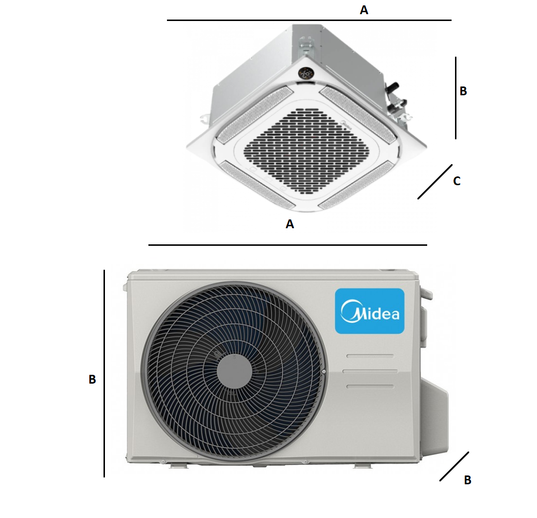 Kassettenklimaanlage Midea 3,5kW