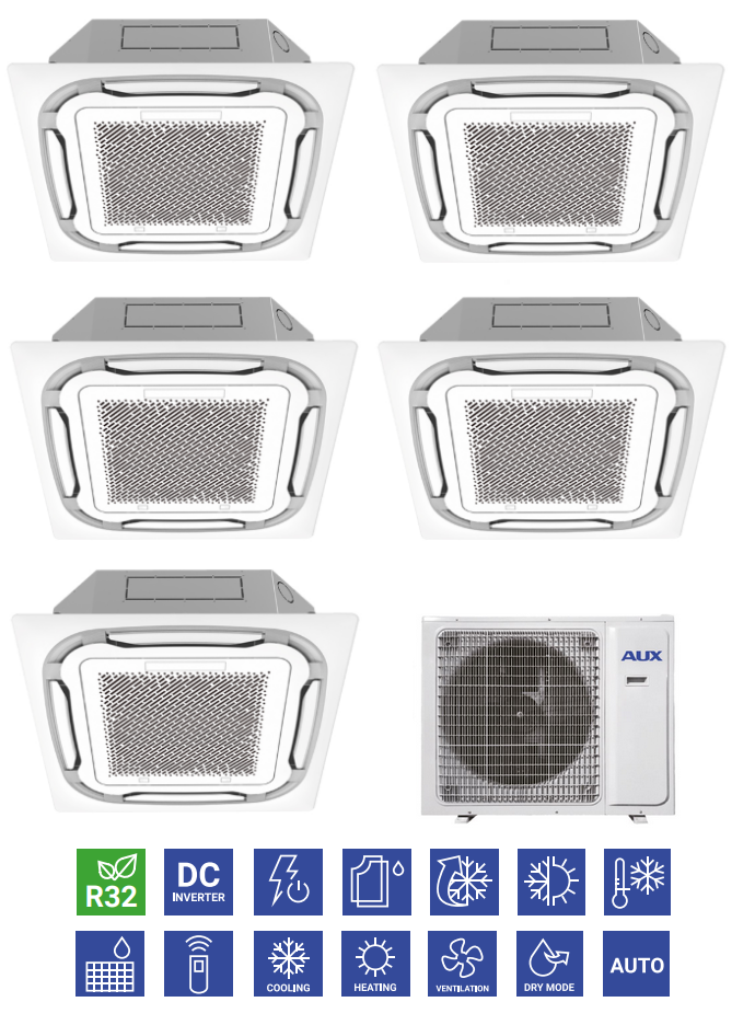 Zestaw multi kasetonowy AUX 2x 2,8kW + 3x 3,6kW