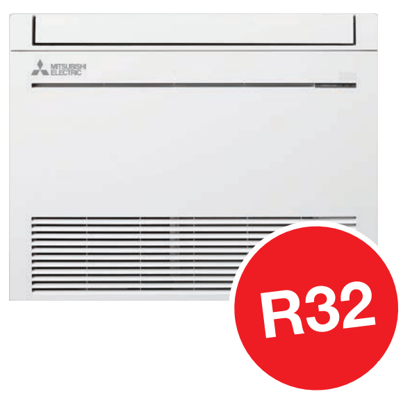 Floor-standing Mitsubishi MFZ-KT 2.5kW air conditioner