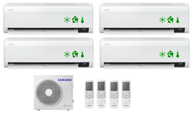 Multi-systems SAMSUNG Wind-Free Elite 2x 2,0kW + 2x 2,5kW