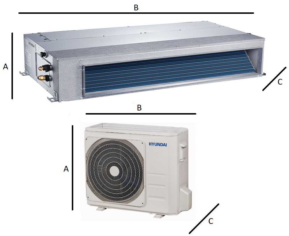 Hyundai 7,0 kW duct air conditioner R32 A++