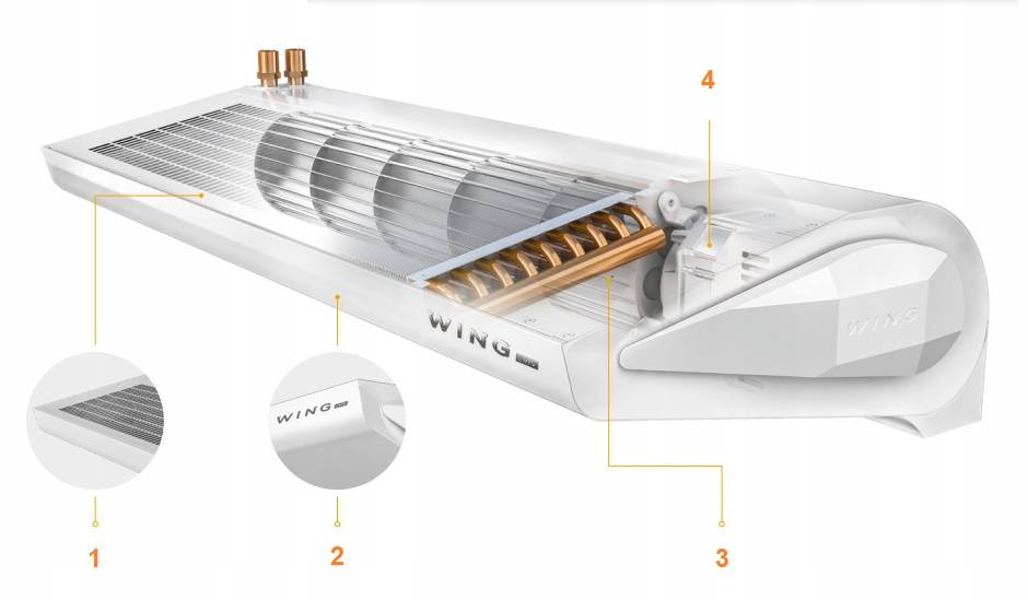 Kurtyna powietrzna wodna WING W100 AC VTS