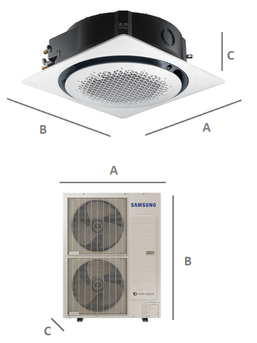 Klimatyzator kasetonowy SAMSUNG 360 stopni 13,4kW