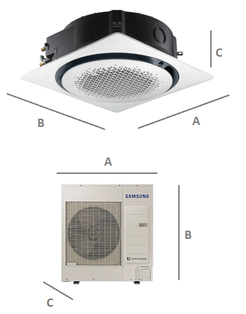 Klimatyzator kasetonowy SAMSUNG 360 stopni 12,0kW