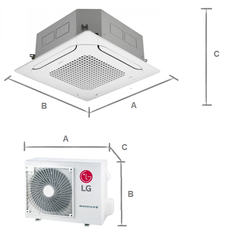 Cassette air conditioner LG H-INVERTER 3,4 kW R32