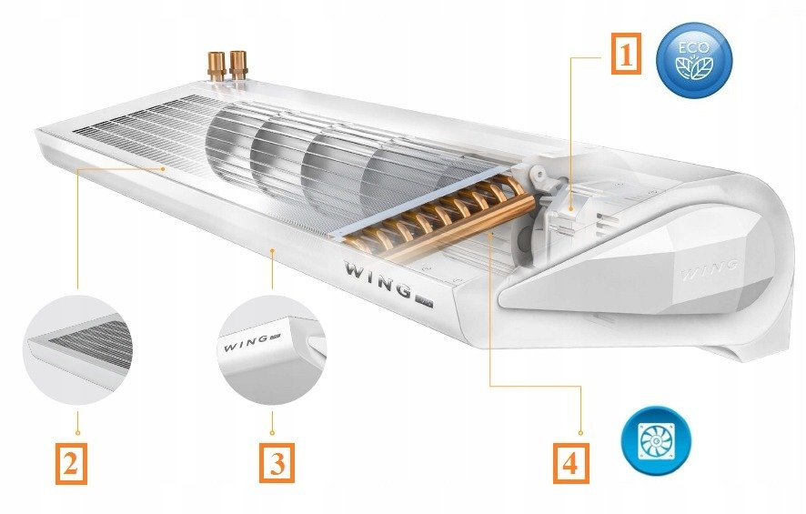 Kurtyna powietrzna elektryczna VTS WING E200AC 2w1