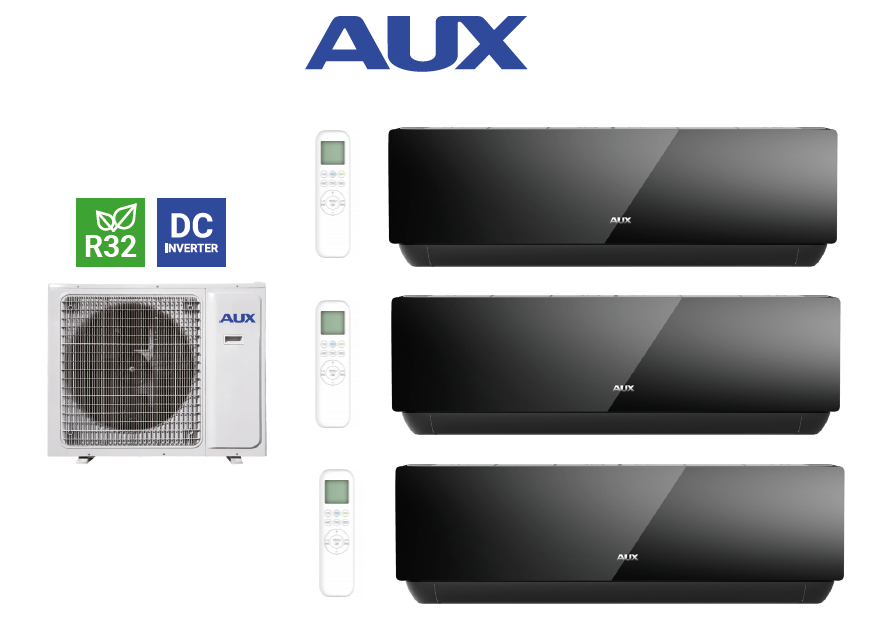 Multi-Systeme  AUX J-SMART ART 2,5 kW + 3,5 kW + 5,2 kW