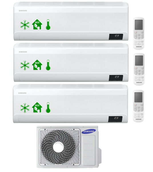 Multi-systems SAMSUNG Wind-Free Comfort 2x 2,5kW + 3,5kW