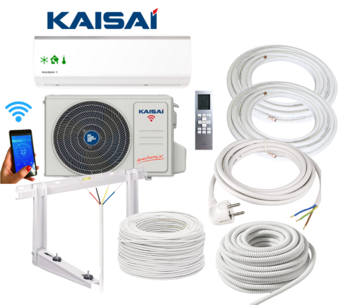 Klimatyzator ścienny KAISAI FLY 7,0kW KWX-24KRHI+KWX-24KRHO + zestaw 5w1!