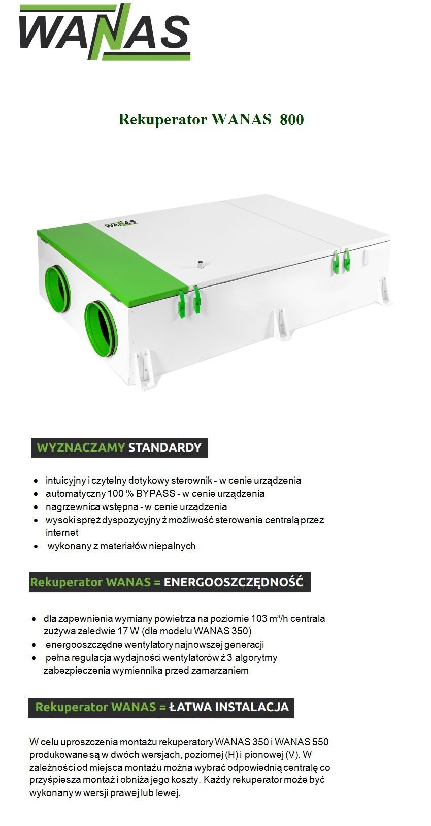 WANAS 800 recuperator