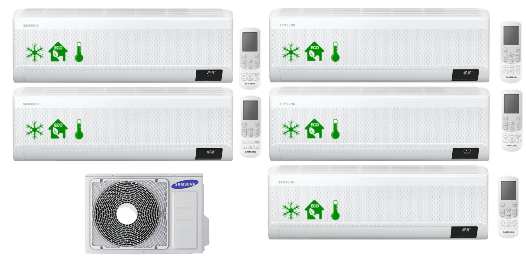 Multi-systems SAMSUNG Wind-Free Comfort 5x 2,0kW