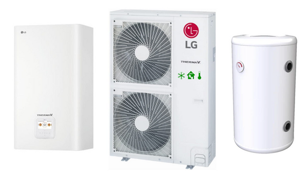 Pompa ciepła LG Hydrosplit HU161MRB/HN1600MC.NK1 16kW 1F + TRINNITY BUFOR C.O. BW 100L WISZĄCY TRGPWBW100